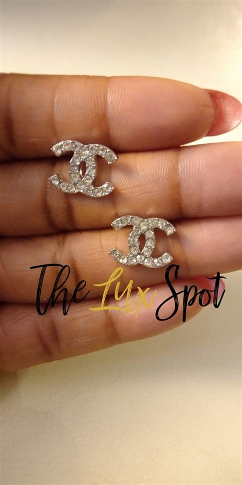 silver chanel studs|Chanel earrings the two c's.